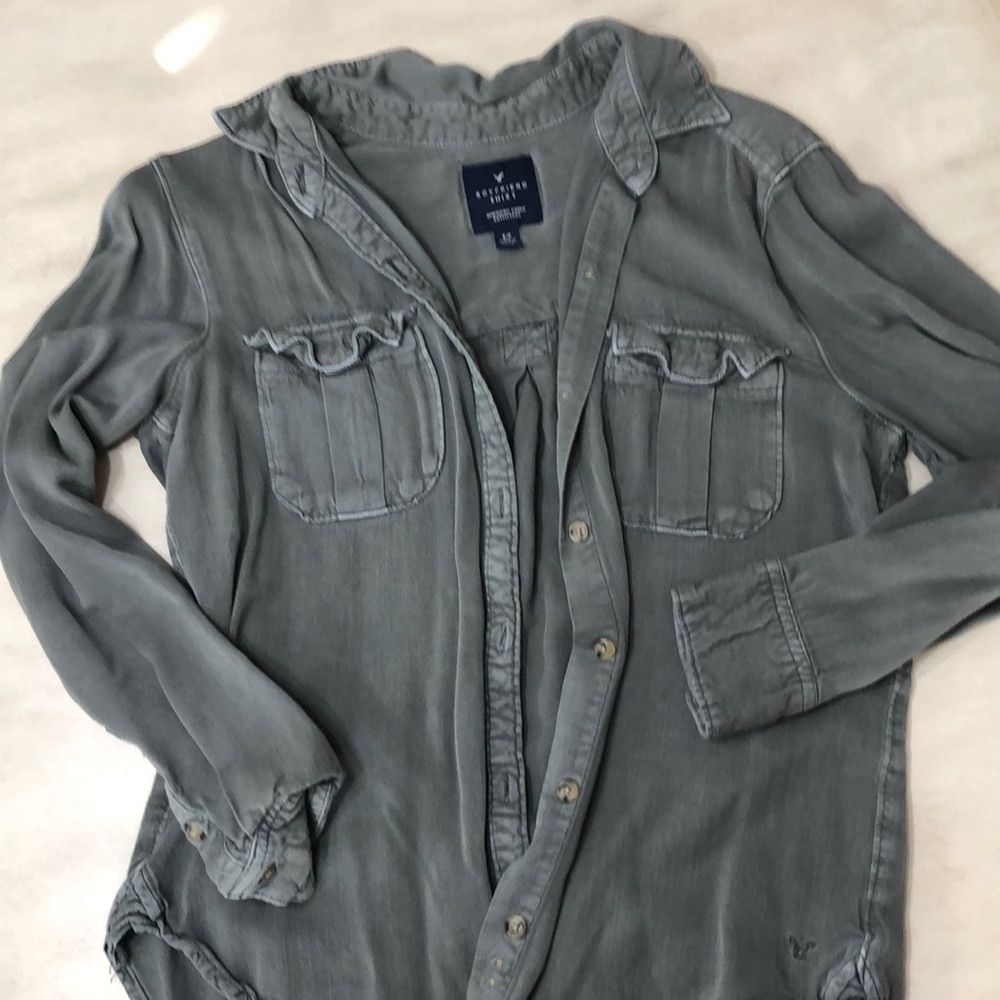 Boyfriend fit button up- two colors available